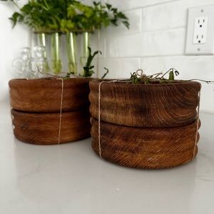 SOLD!!! Hand Crafted Teak Wood Bowls Set of 4